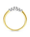 14K Bicolor Gouden Geel/Wit Ring Diamant 0.30Ct H Si 4209069