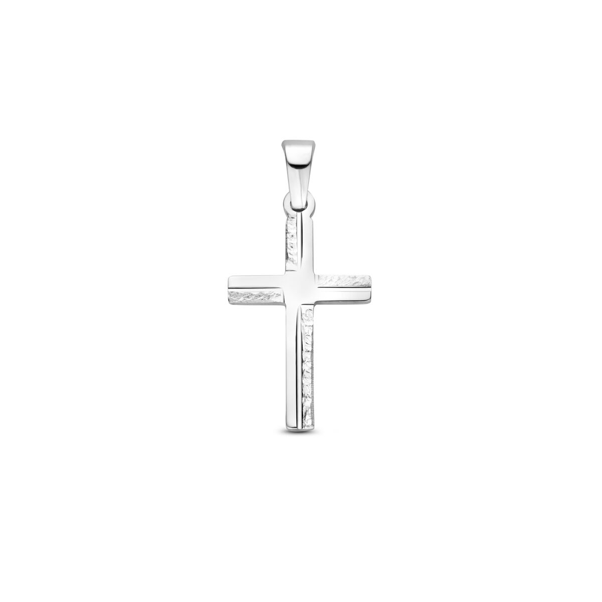 zilver gerhodineerd hanger kruis gediamanteerd 20 mm 1340465 - PansiteNederland.nl