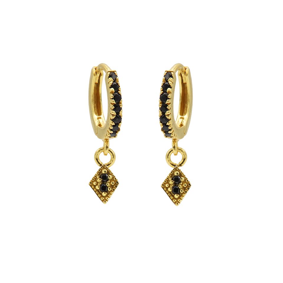 Karma Zirconia Hinged Hoops Symbols Diamond M2655HB oorbellen