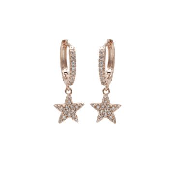 Karma Zirconia Hinged Hoops Symbols Star M2672HW oorbellen