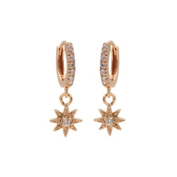 Karma Zirconia Hinged Hoops Sieraad Roségoud oorbellen