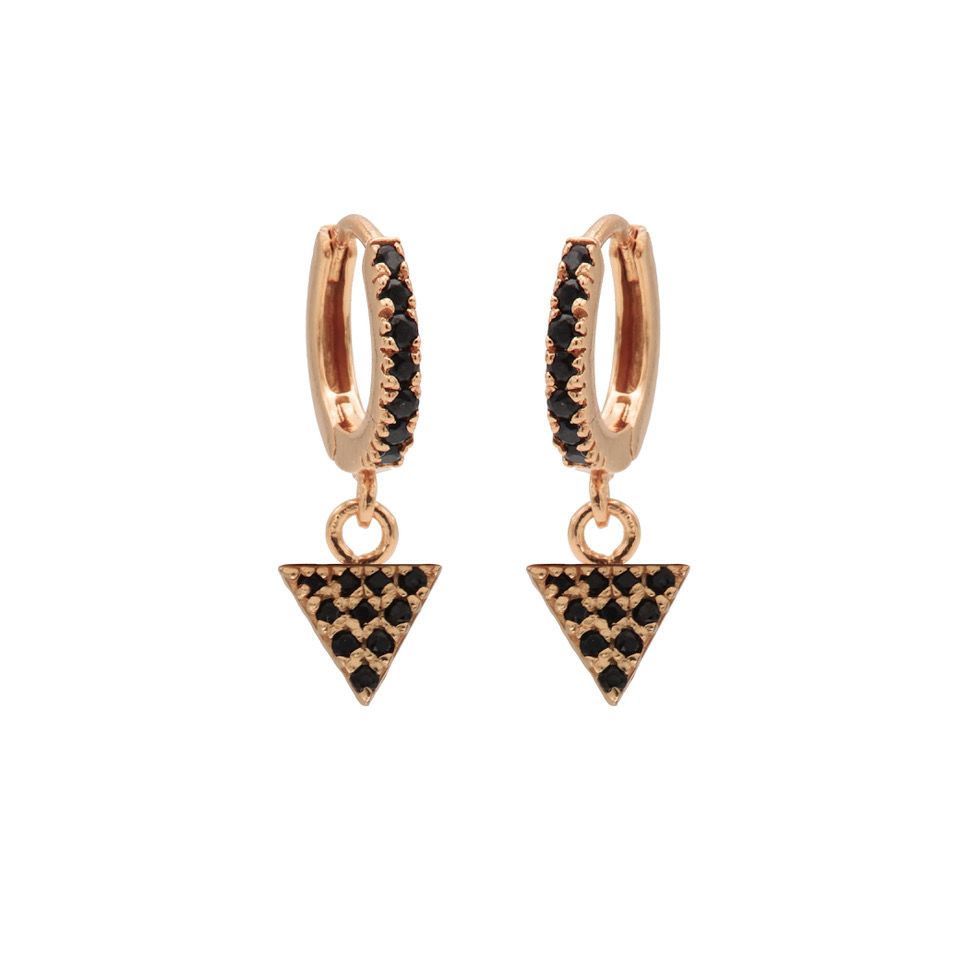Karma Zirconia Hinged Hoops Symbols Triangle M2877HB oorbellen