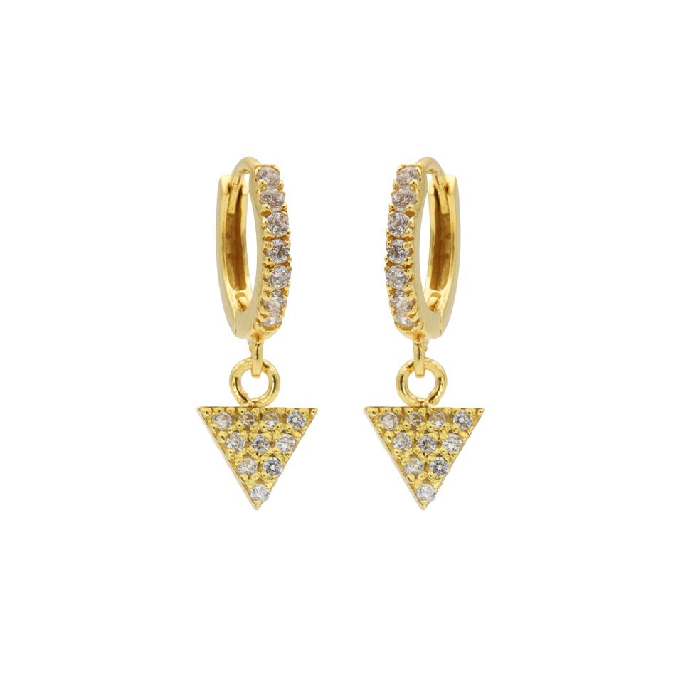 Karma Zirconia Hinged Hoops Symbols Triangle M2878H oorbellen