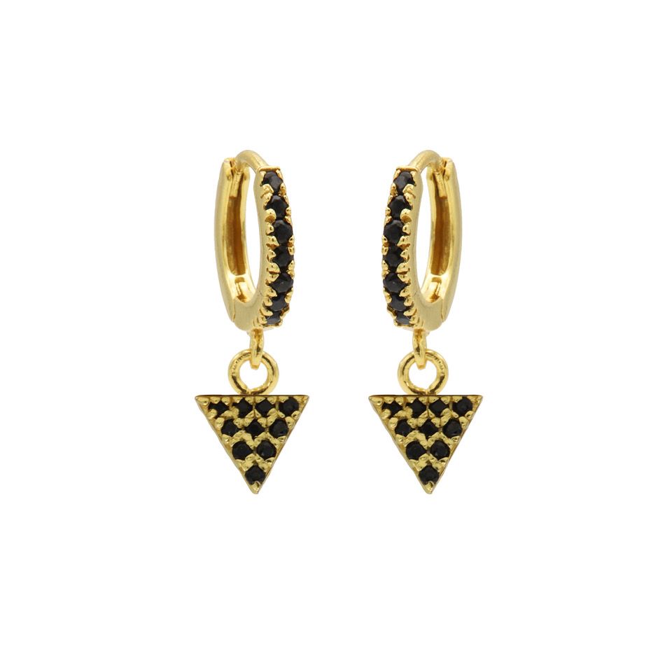 Karma Zirconia Hinged Hoops Symbols Triangle M2878HB oorbellen
