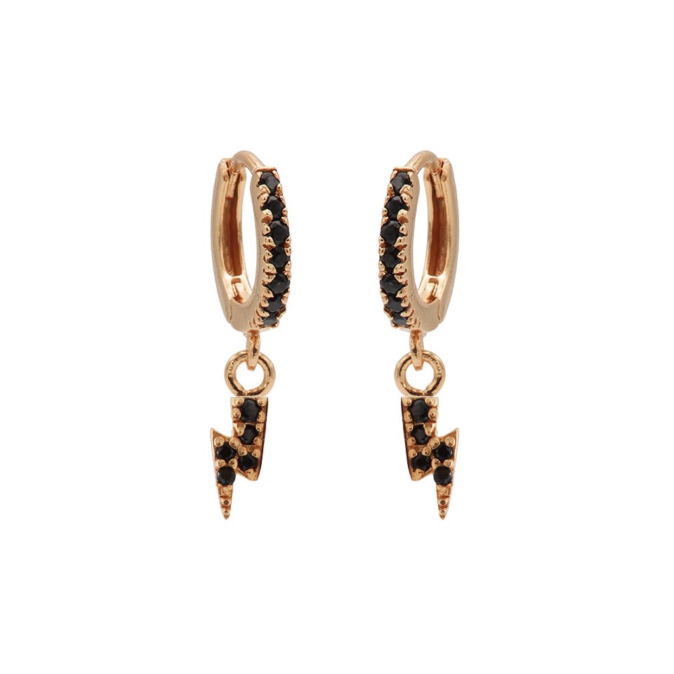 Karma Zirconia Hinged Hoops Symbols Lightning M2950HB oorbellen