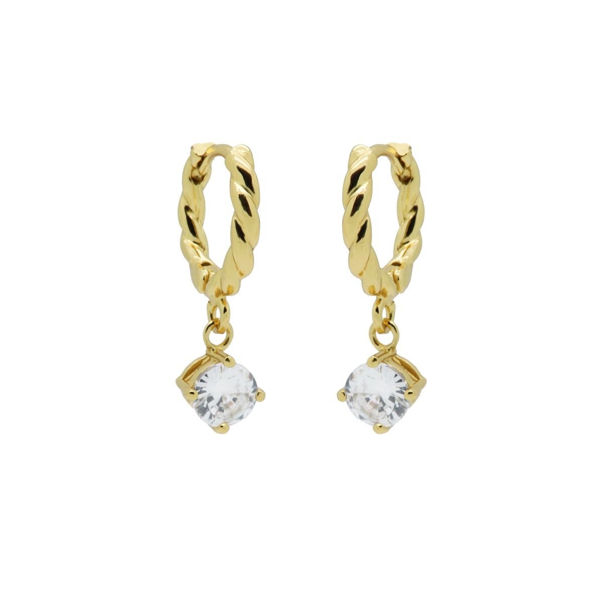 Karma Hinged Twisted Hoops Symbols Zirconia M3256GP oorbellen