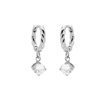 Karma Hinged Twisted Hoops Symbols Zirconia M3256S oorbellen