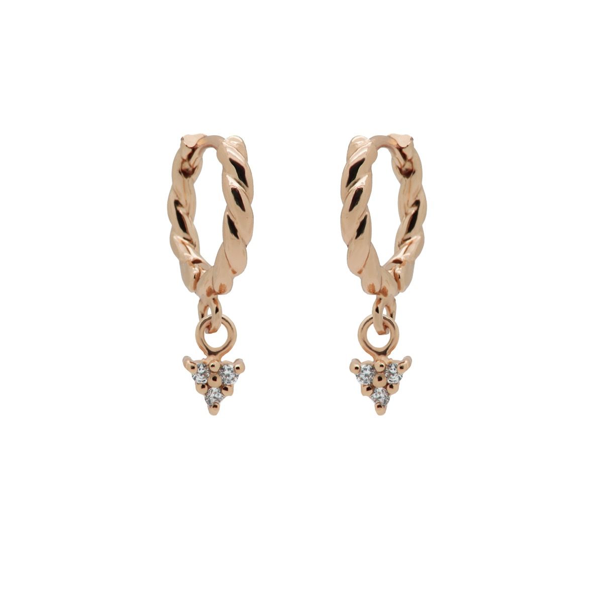 Karma Hinged Twisted Hoops Symbols Triple M3263RP oorbellen