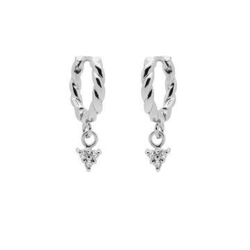 Karma Hinged Twisted Hoops Symbols Triple M3263S oorbellen