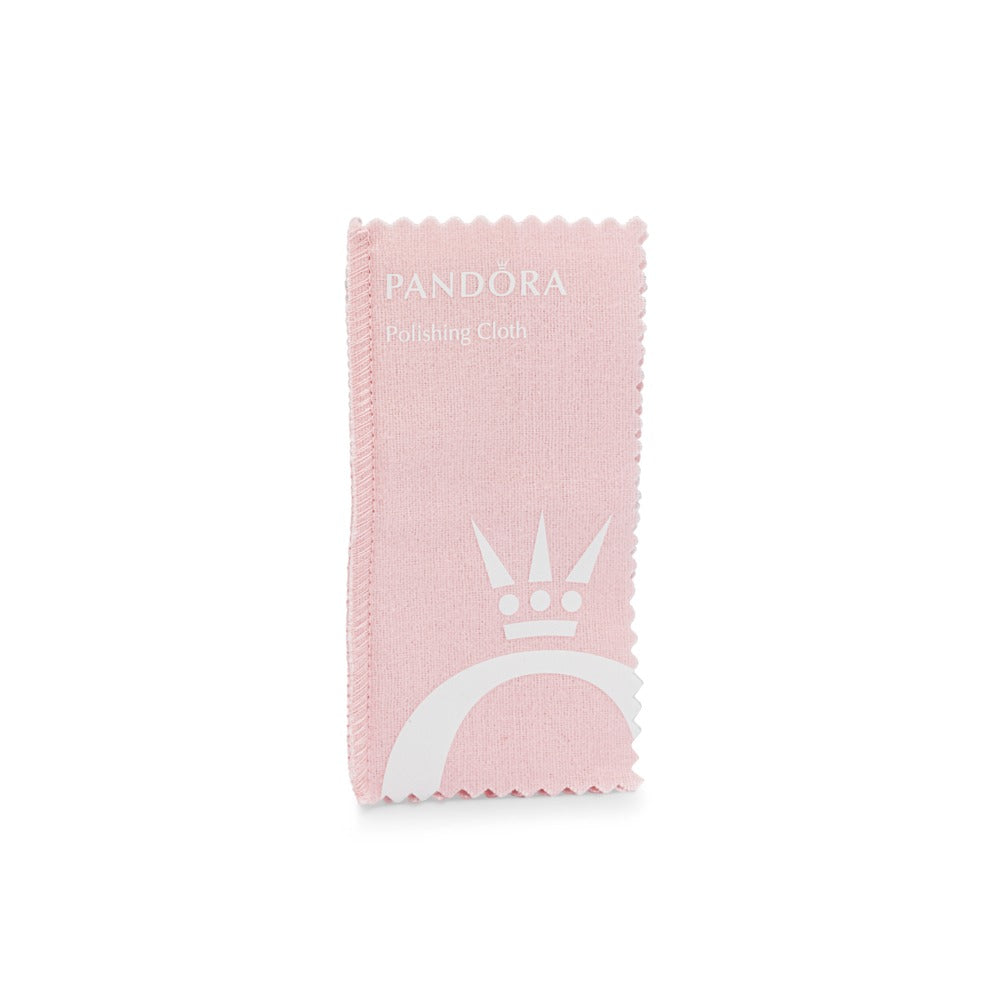 Pandora dubbelzijdige poetsdoek, roze en witte kant