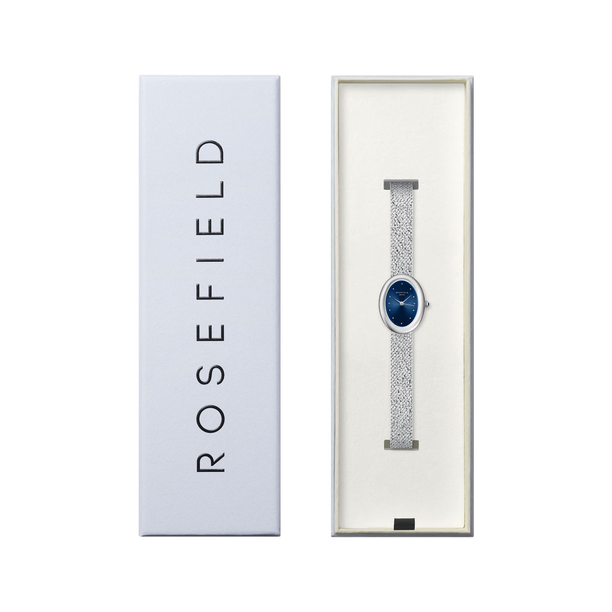 Rosefield Ovale Indigo Silver OVNSMS-OV25 dameshorloge