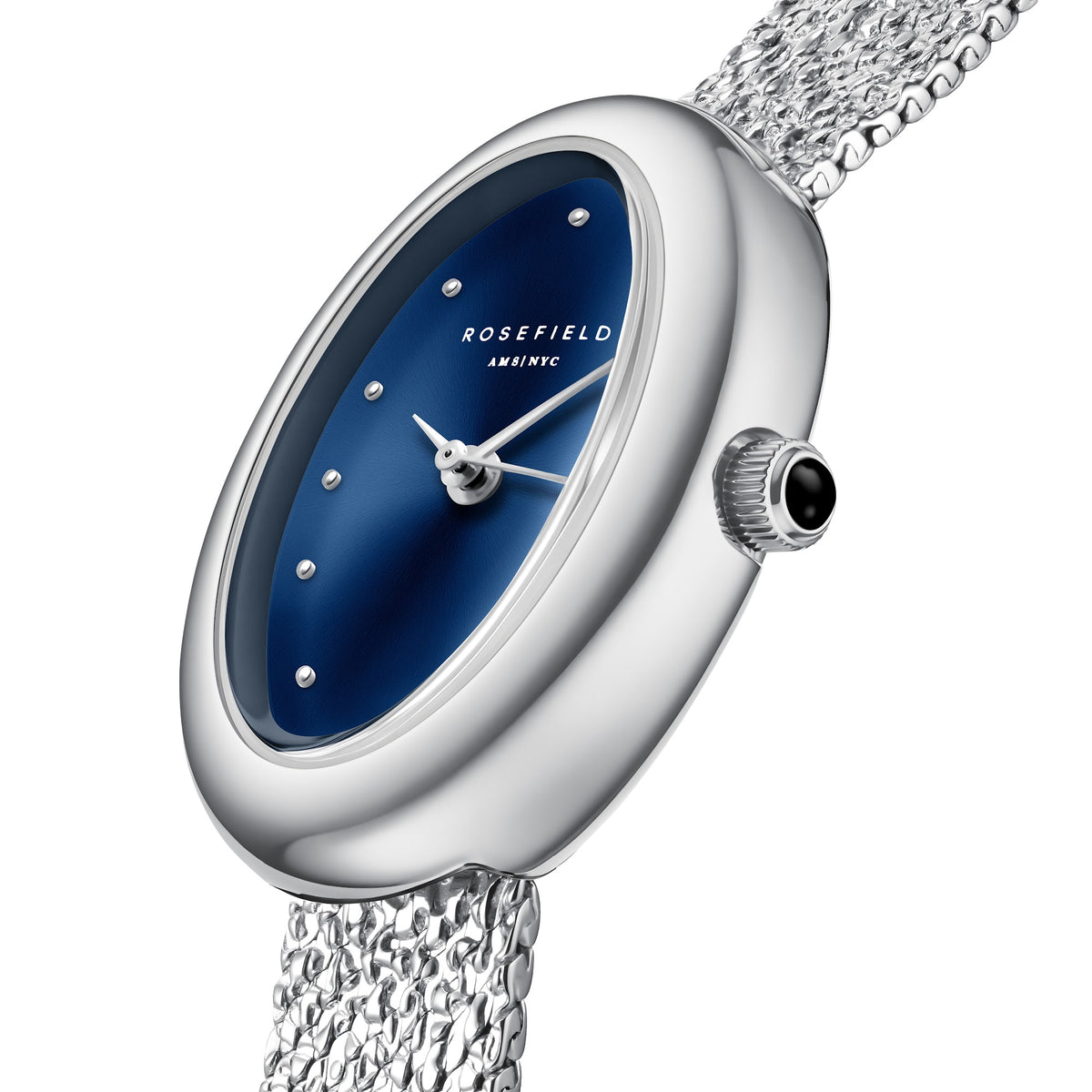 Rosefield Ovale Indigo Silver OVNSMS-OV25 dameshorloge
