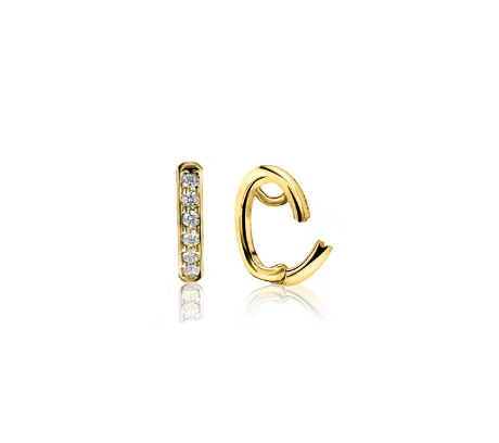 Zinzi gold plated zilveren hanger met witte zirkonia's om je oorbedels aan te hangen ZIH2CHG - PansiteNederland.nl