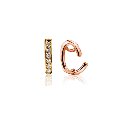 Zinzi rose gold plated zilveren hanger met witte zirkonia's om je oorbedels aan te hangen ZIH2CHR - PansiteNederland.nl