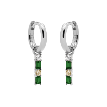 Karma Hinged Hoops Double Sieraad Zilver oorbellen