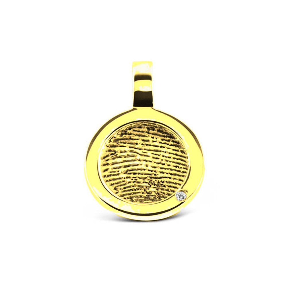 See You Ronde vingerafdrukhanger met steen in goud – 403 – afbeelding 1