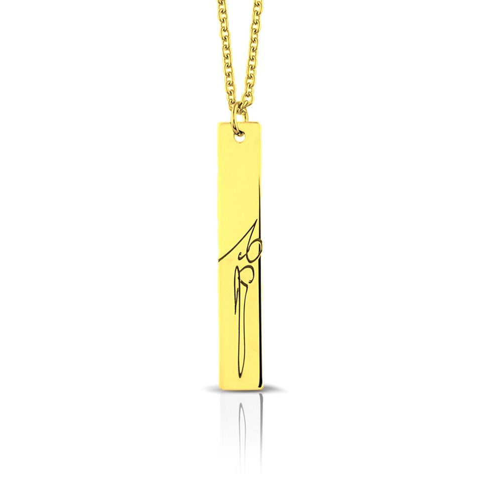 See You Gouden graveerstaafje verticaal aan ketting – 418 – afbeelding 1