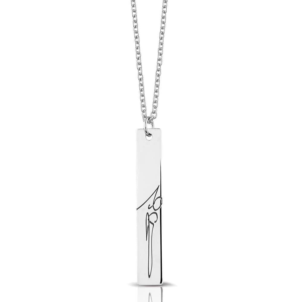 See You Zilveren verticaal graveerstaafje met ketting – 418 – afbeelding 1