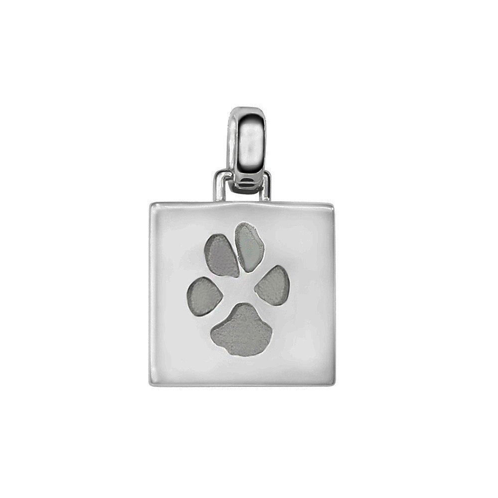 See You Pootafdruk hanger vierkant in zilver – AP-001 A – afbeelding 1
