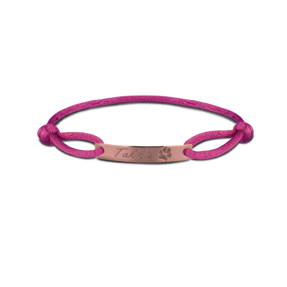 See You Satijnkoord armband met gouden graveerstaaf – BL-017 – afbeelding 2