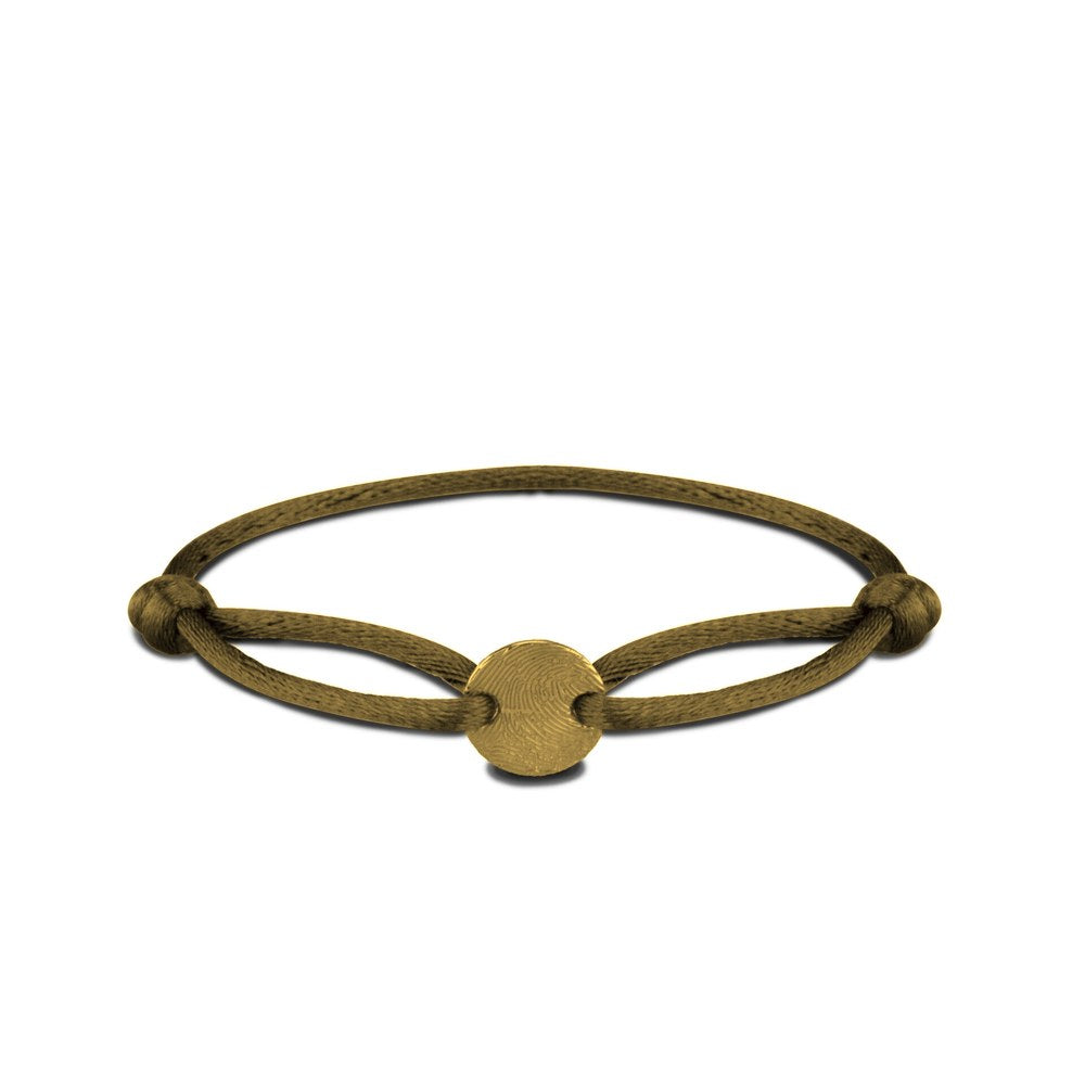 See You Satijnkoord armband met gouden ronde disk – BL-020 – afbeelding 1