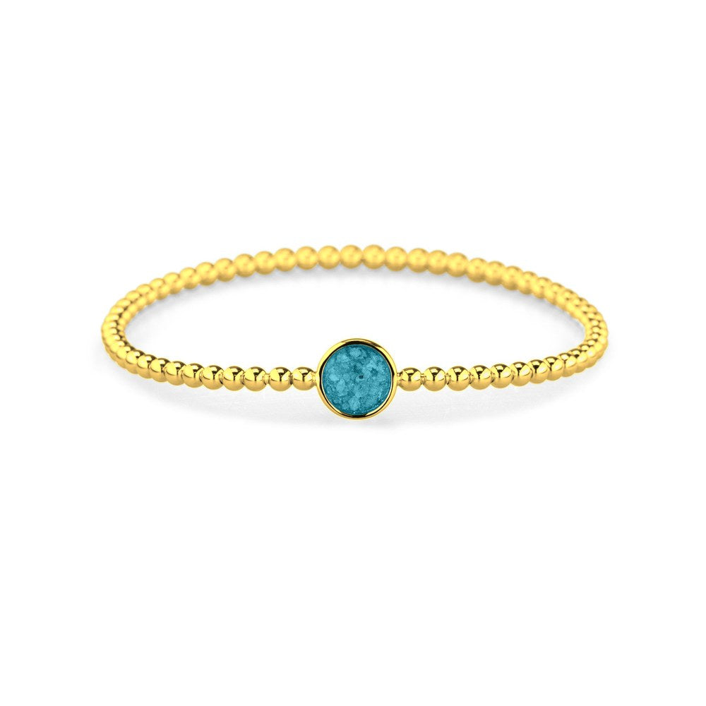 See You Gouden bubbelarmband effen met as – BL-026 – afbeelding 1