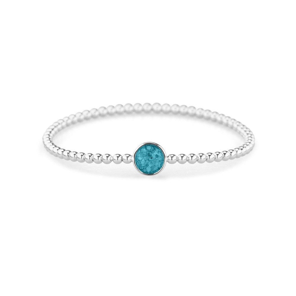 See You Zilveren bubbelarmband effen met as – BL-026 – afbeelding 1