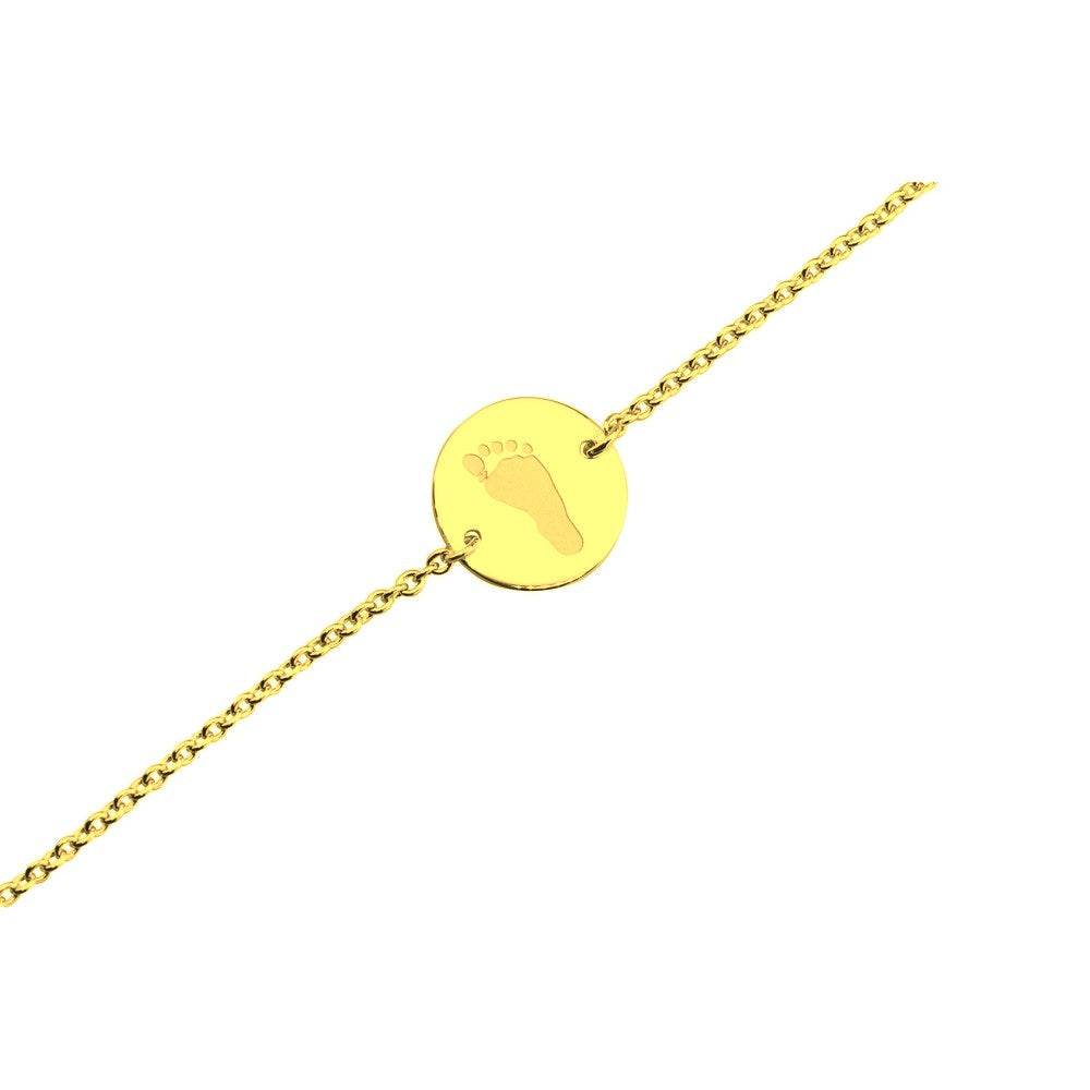 See You Gouden graveerarmband met rond plaatje – BL-031 – afbeelding 1