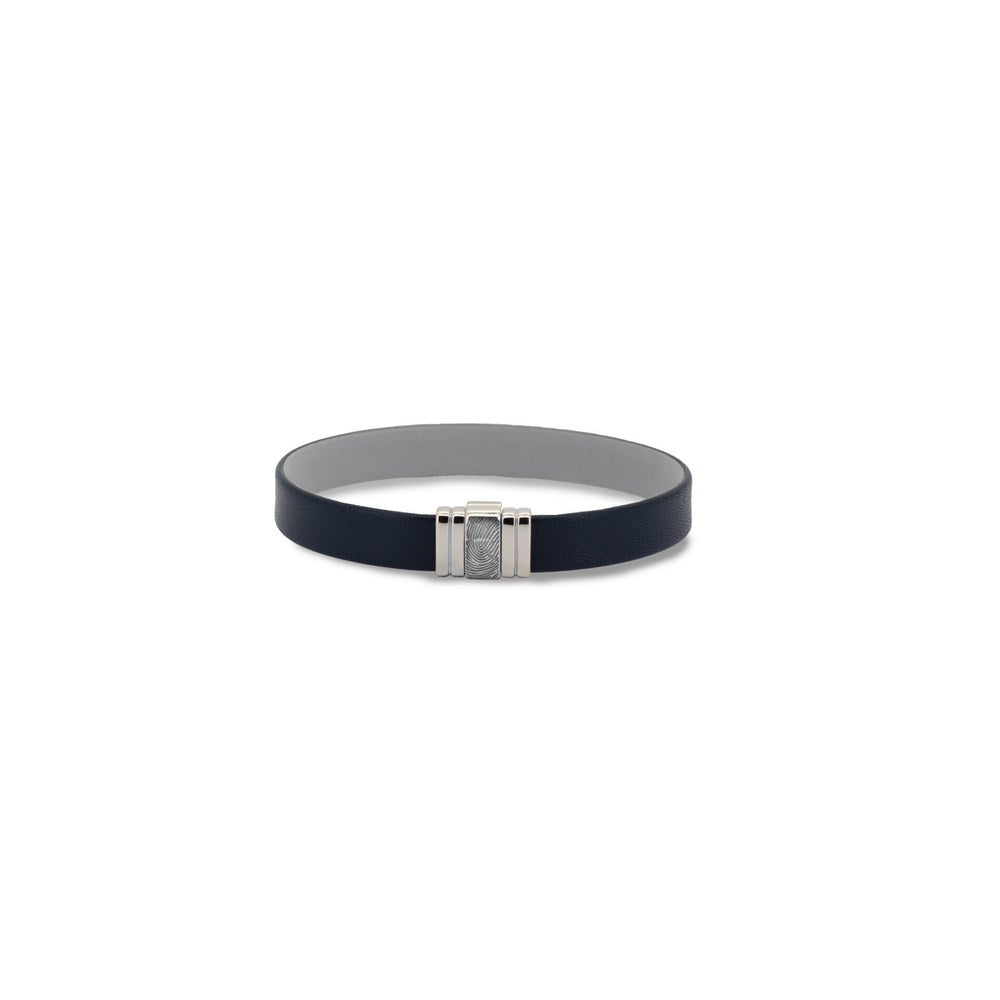 See You Leren armband met zilver, gravure en as – BG-014 – afbeelding 1