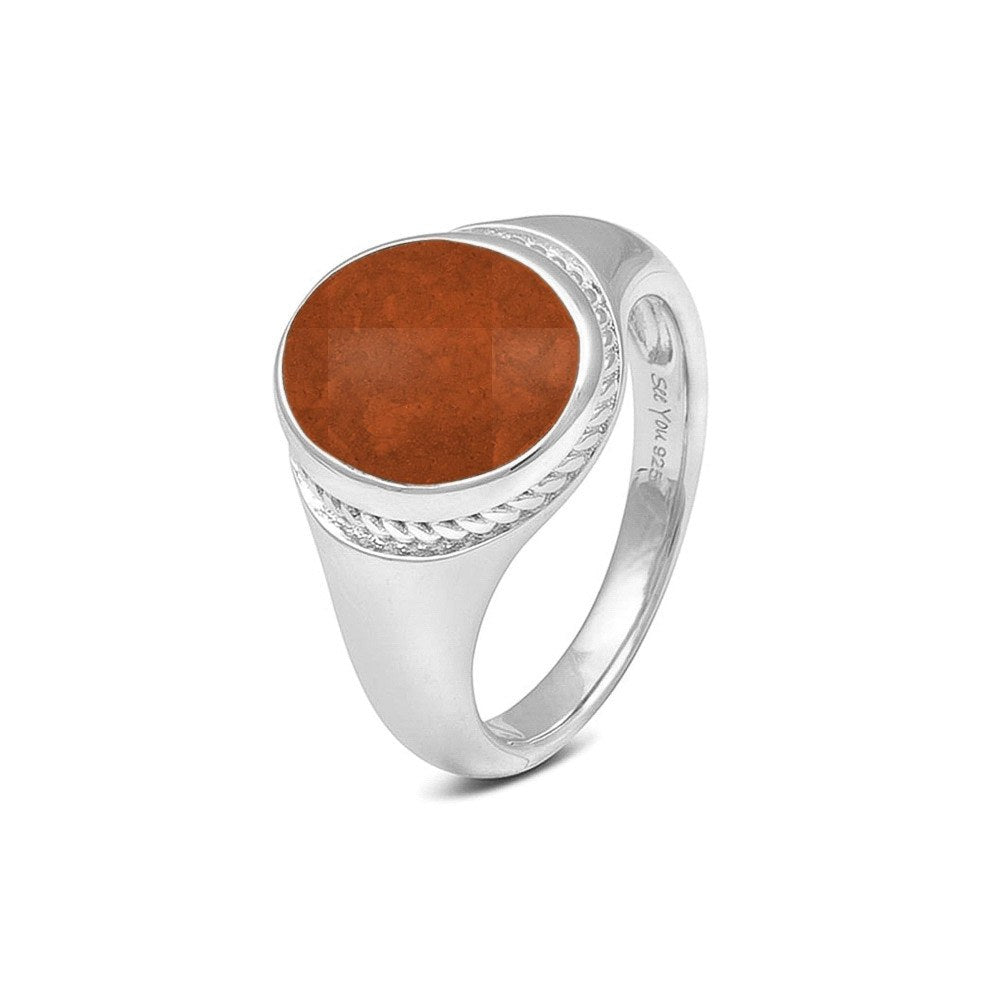 See You Zegelring met ovaal vlak en as, gedraaid goud – RG-050 – afbeelding 68