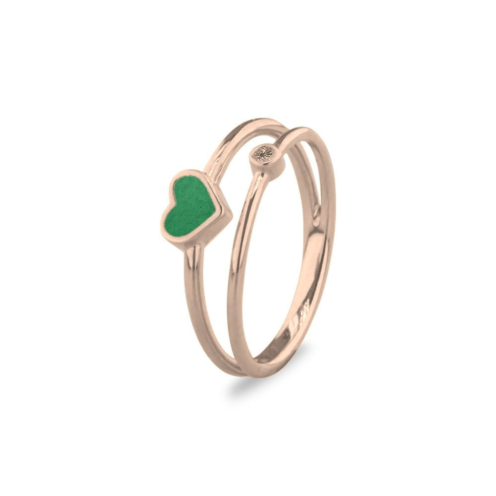 See You Dubbele hartring met as en geboortesteen in goud – RG058 – afbeelding 44