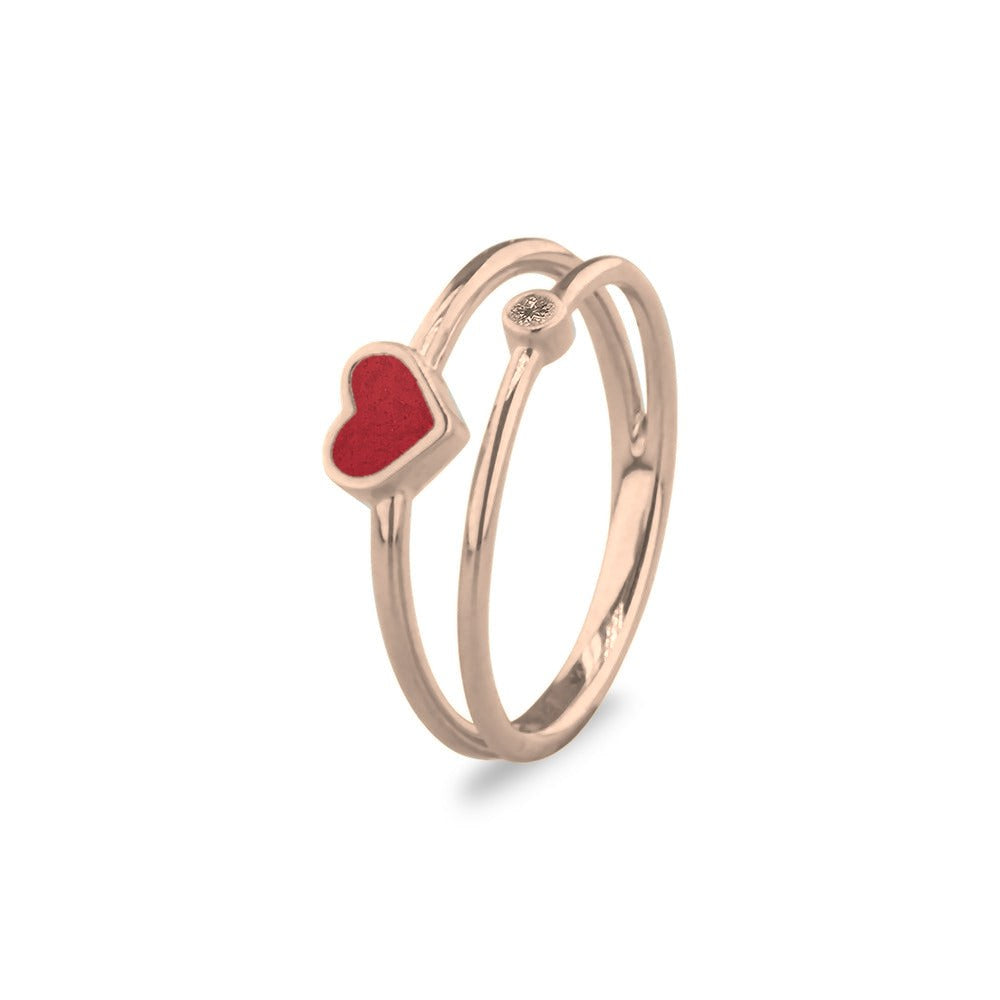 See You Dubbele hartring met as en geboortesteen in goud – RG058 – afbeelding 34