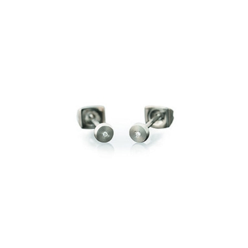 Boccia Titanium Diamant Oorknoppen 0537-01 Zilverkleurig 4 mm