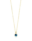 ZINZI Gold 14 krt gouden ketting met chique vierkante hanger, bezet met Londen topaas 40-43cm ZGC537