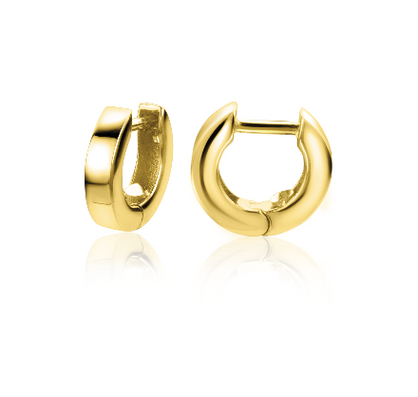 Zinzi Gold 14 karaat gouden oorringen vierkante buis luxe sluiting 10 x 2,3mm ZGO303 - PansiteNederland.nl