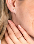 ZINZI Gold 14 krt gouden ring met bolletjes scheen en bezet met drie ronde witte zirkonia's in bolletjes zetting van 3mm ZGR309 - PansiteNederland.nl