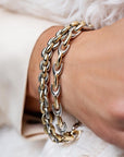 Zinzi zilveren schakelarmband geel verguld 6,4mm breed 20cm ZIA1641BG
