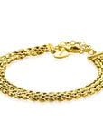 Zinzi gold plated zilveren armband met 8mm brede rolex-style schakel 16,5-20cm ZIA2289G, exclusief en kwalitatief hoogwaardig. Ontdek nu!