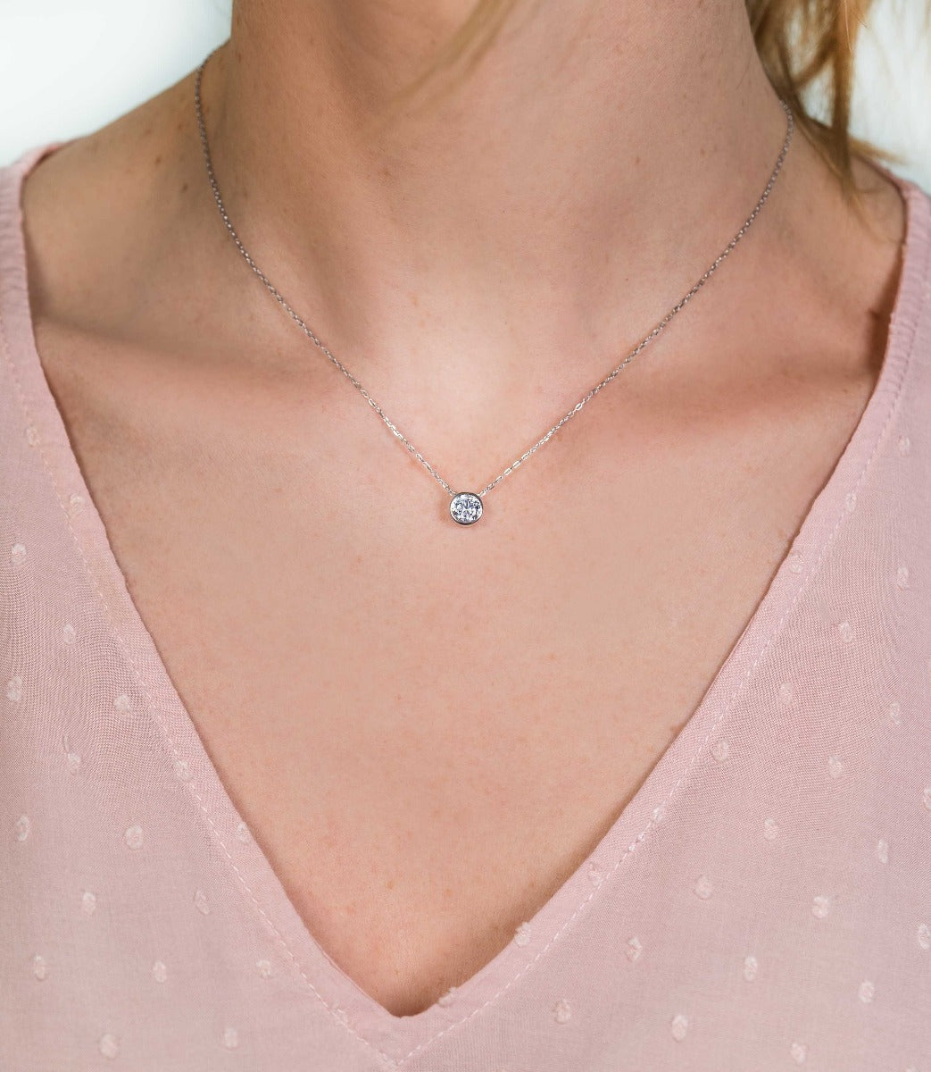 ZINZI Zilveren Ketting met Witte Zirkonia ZIC1775