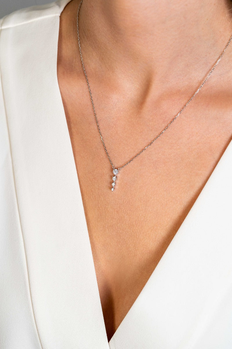 ZINZI Zilveren Ketting met Witte Zirkonia ZIC2328