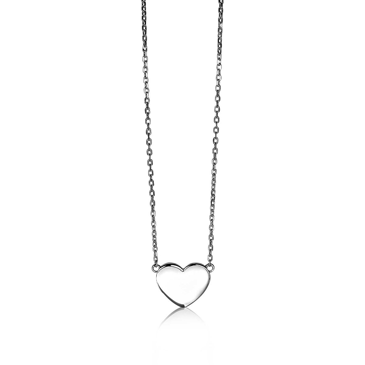 Zinzi zilveren ketting 43cm met hart plaatje 10mm om te graveren ZIC2346, exclusief en kwalitatief hoogwaardig. Ontdek nu!