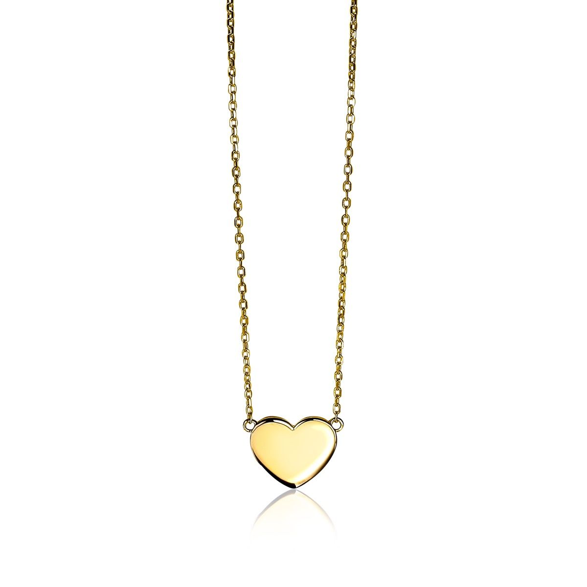 Zinzi gold plated zilveren ketting 43cm met hart plaatje 10mm om te graveren ZIC2346G, exclusief en kwalitatief hoogwaardig. Ontdek nu!