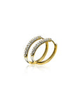 ZINZI gold plated zilveren oorringen 14 x 3mm witte zirkonia's ZIO660G