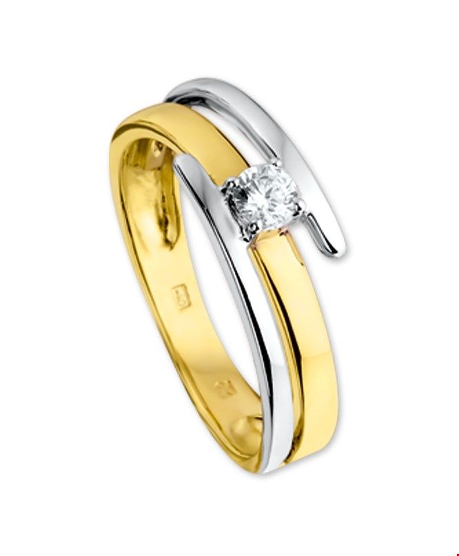 Bicolor 14K gouden Ring zirkonia - PSN4206157, exclusief en kwalitatief hoogwaardig. Ontdek nu!