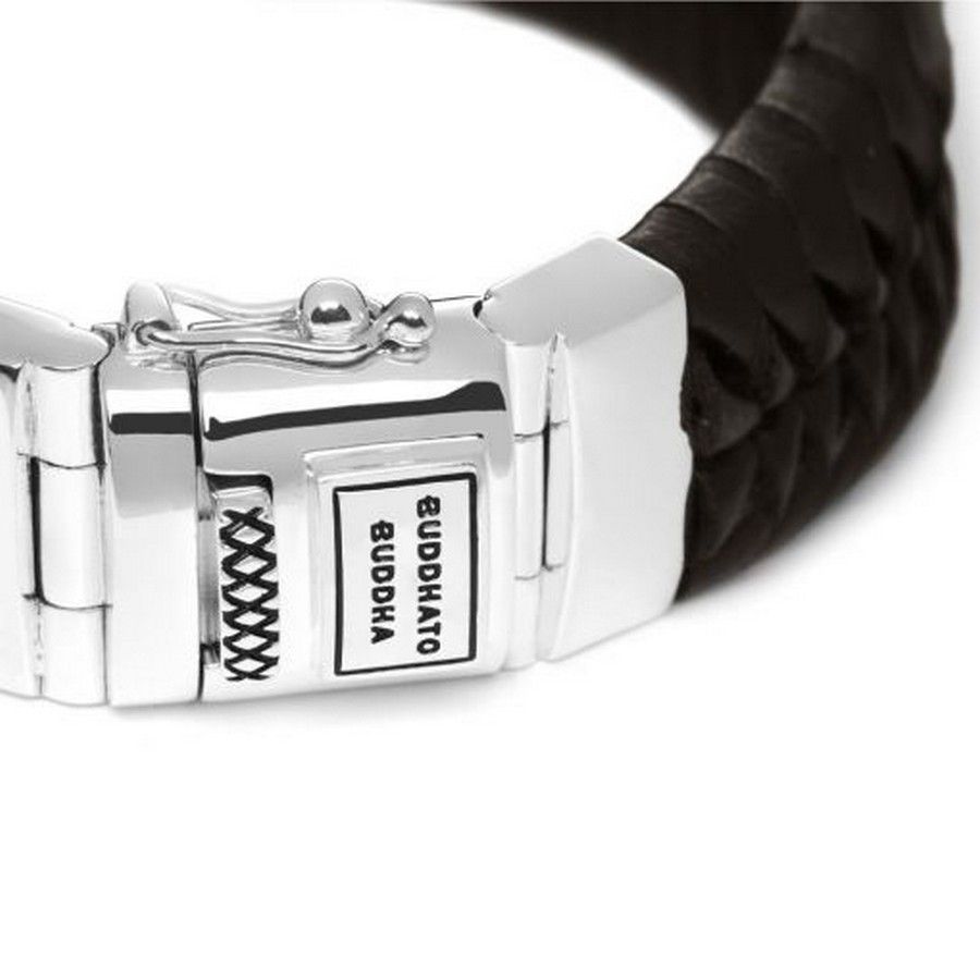 Buddha to Buddha armband 161BR Komang Leer Zilver