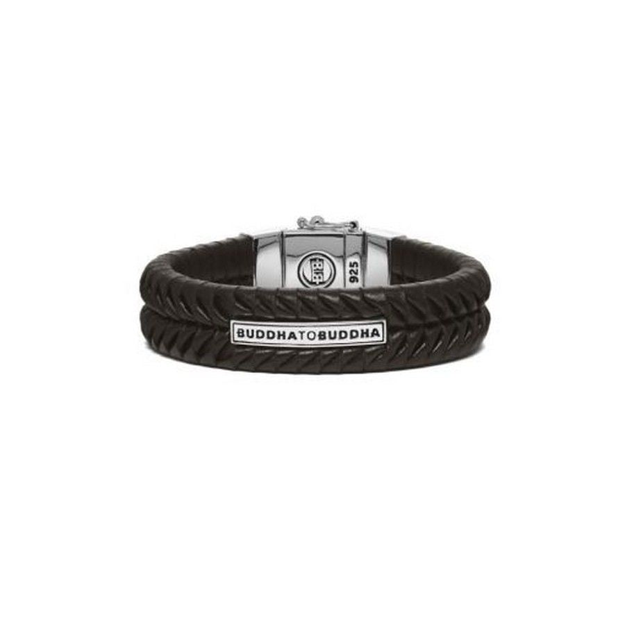 Buddha to Buddha armband 161BR Komang Leer Zilver