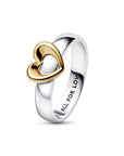 Pandora Radiant Two-tone Sliding Heart Ring 162504C00, exclusief en kwalitatief hoogwaardig. Ontdek nu!