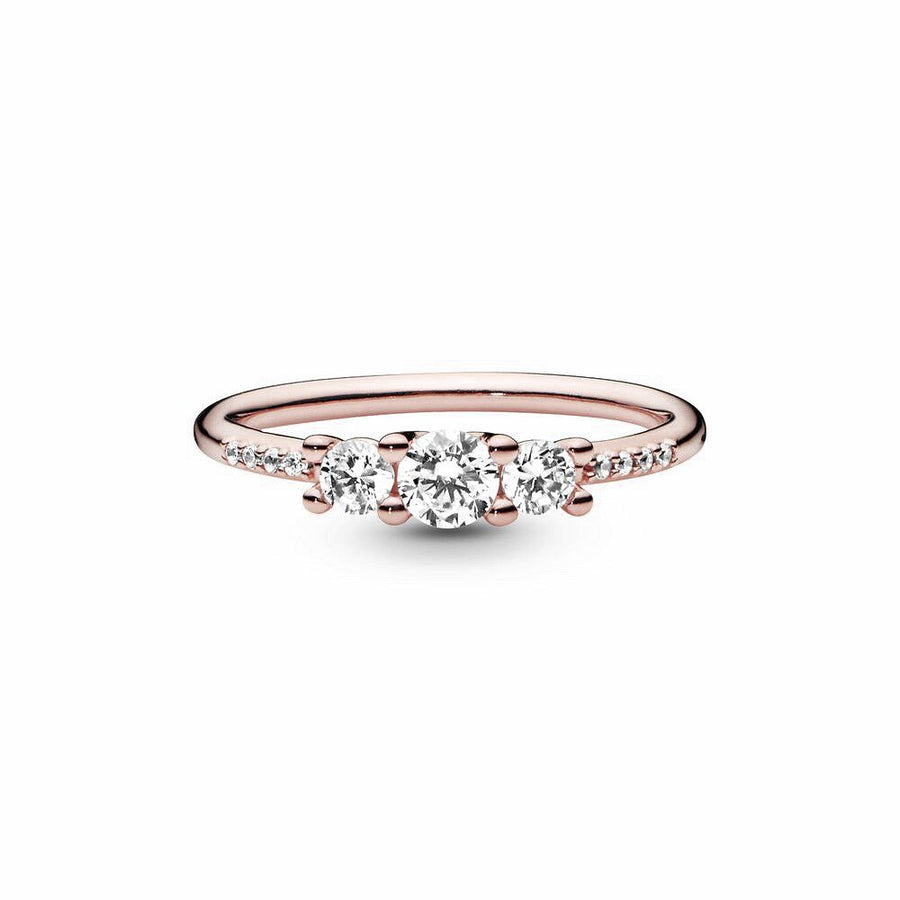 PANDORA Clear Three-Stone Ring 186242CZ
