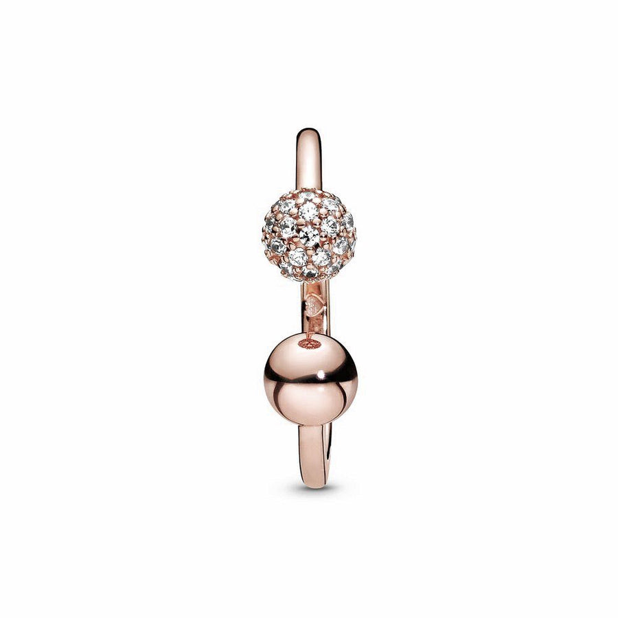 PANDORA Gepolijste & Pavé Kraal Open Ring 188316CZ