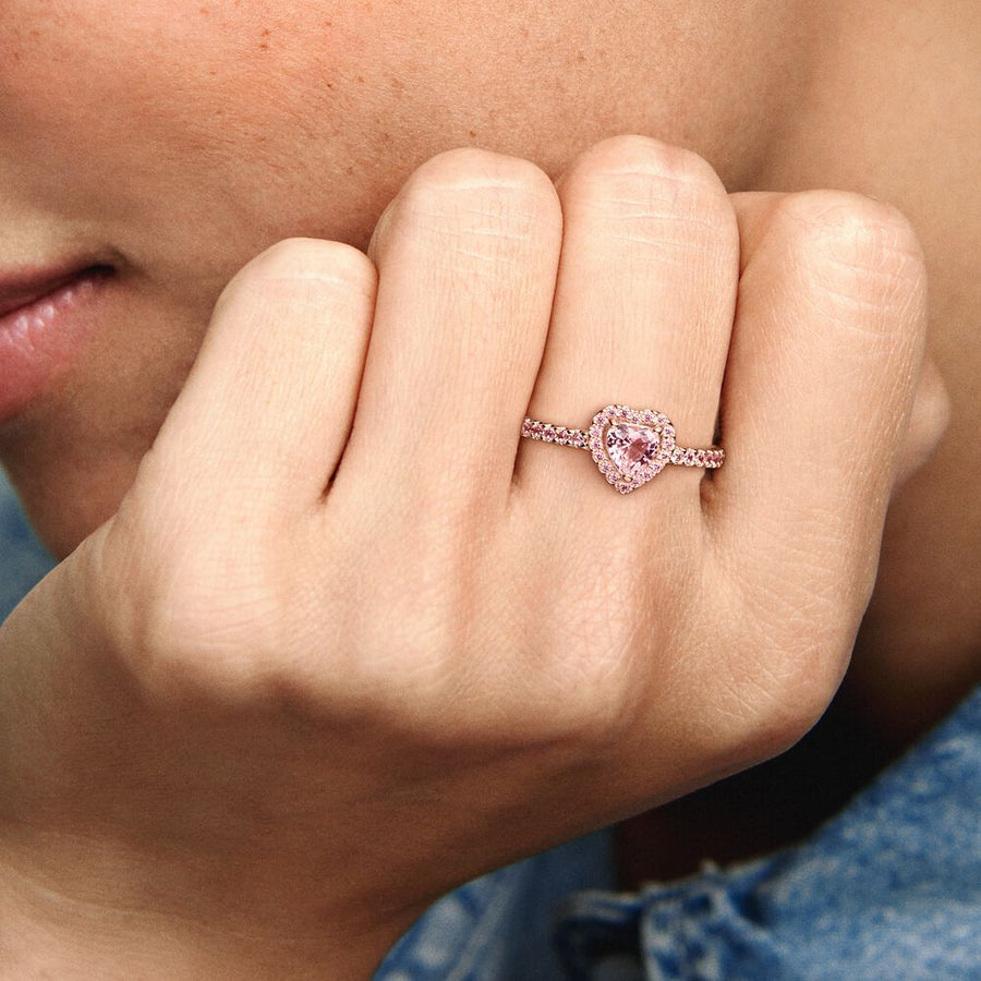 Pandora Glinsterende Verhoogde Hartring 188421C04